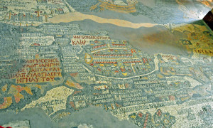 Map in Madaba Church of St. George (Photo by Don Knebel)