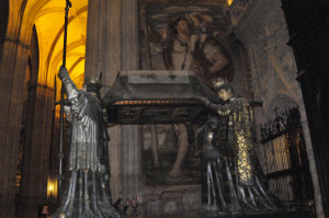 Tomb of Christopher Columbus in Seville Cathedral (Photo by Don Knebel)